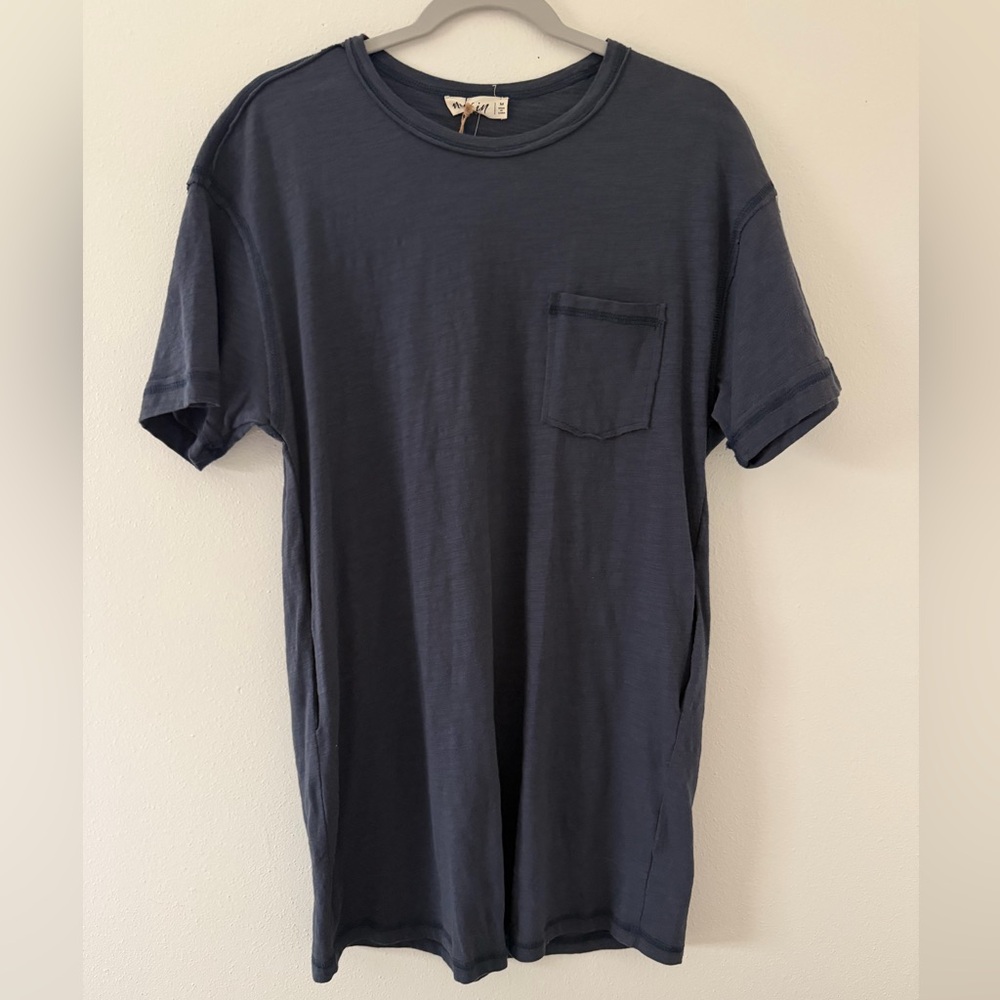 ✨NWT- New In Cotton T-shirt Mini Dress size medium charcoal blue color